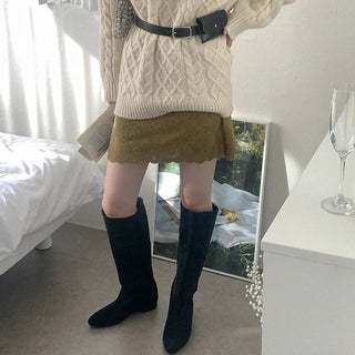 Suede long boots