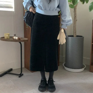 Corduroy long skirt