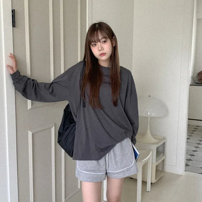 Cotton Loose Fit Long Sleeve T-Shirt