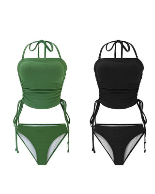Halter neck tube top bikini