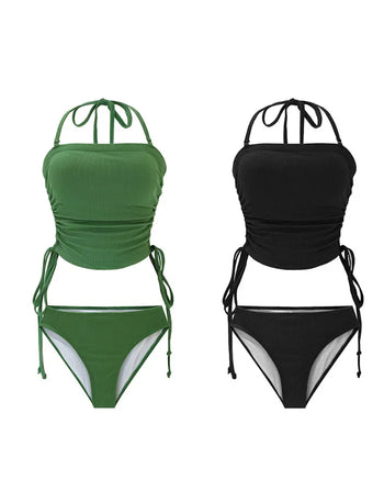 Halter neck tube top bikini