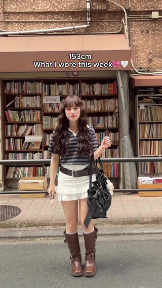 Color border half-sleeve T-shirt