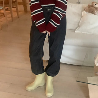 Straight-leg denim pants