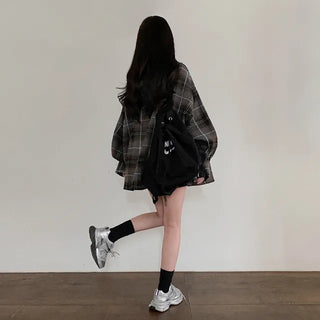 Autumn Oversized Shirt with Hood, Long Sleeves