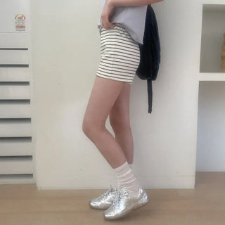 Ribbed striped shorts