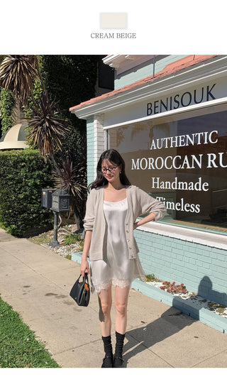 (2 colors) Silky Camisole Dress