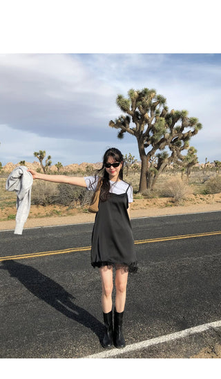 (2 colors) Silky Camisole Dress