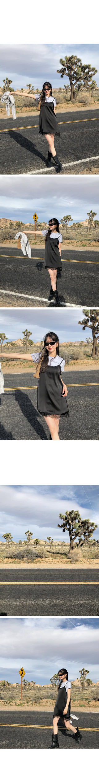 (2 colors) Silky Camisole Dress