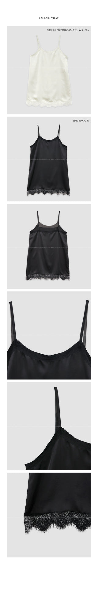 (2 colors) Silky Camisole Dress