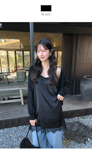 (2 colors) Silky Camisole Dress