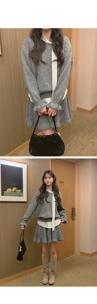 (set) Mohair knit set