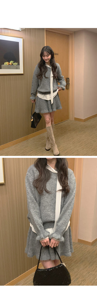 (set) Mohair knit set