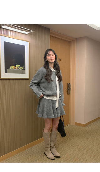 (set) Mohair knit set
