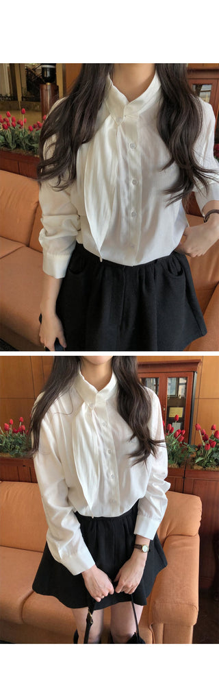 (5 colors) Bow tie blouse