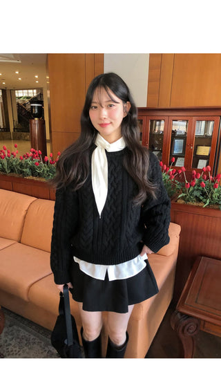 (5 colors) Bow tie blouse