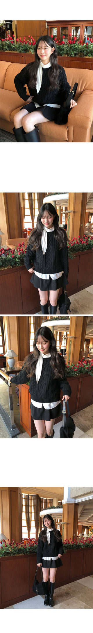 (5 colors) Bow tie blouse