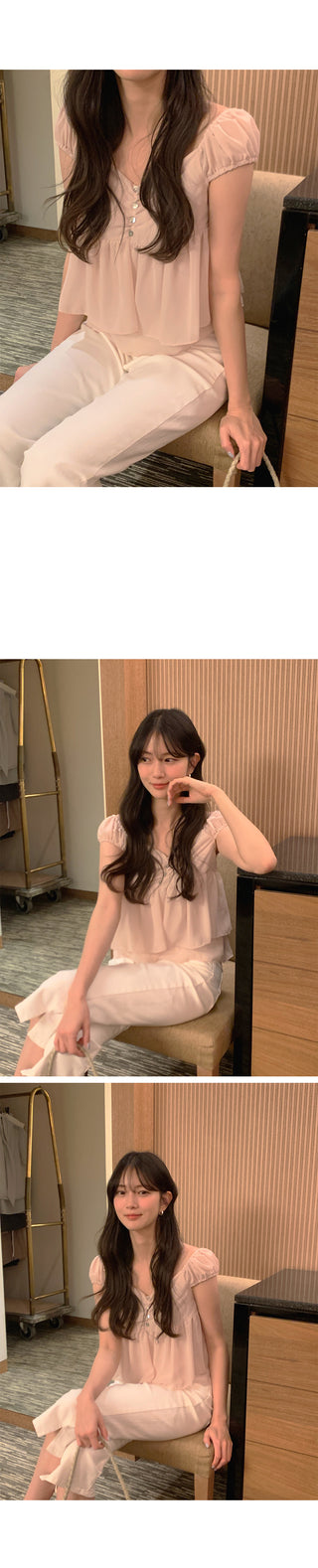 [3 colors] Thai Chiffon Blouse