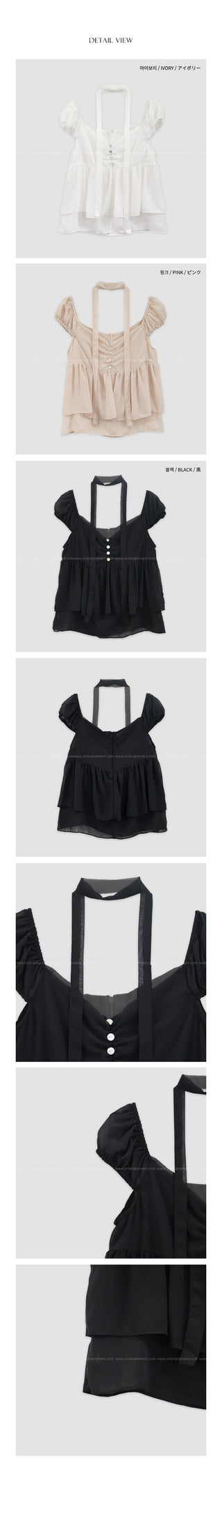 [3 colors] Thai Chiffon Blouse