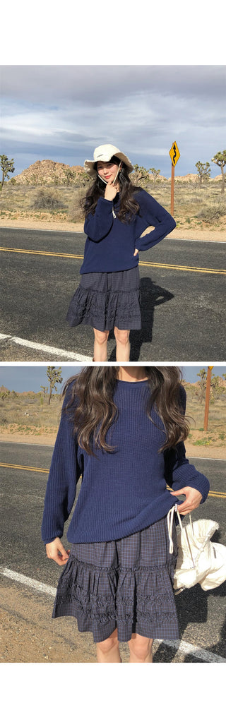 (2 colors) Tiered midi skirt