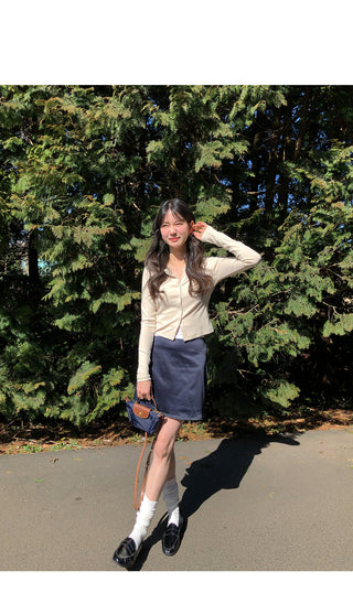 Slim-fit ribbed cardigan