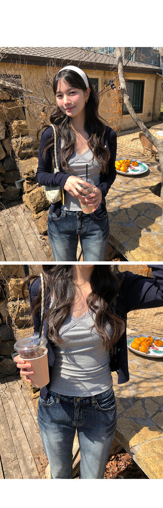 Slim-fit ribbed cardigan