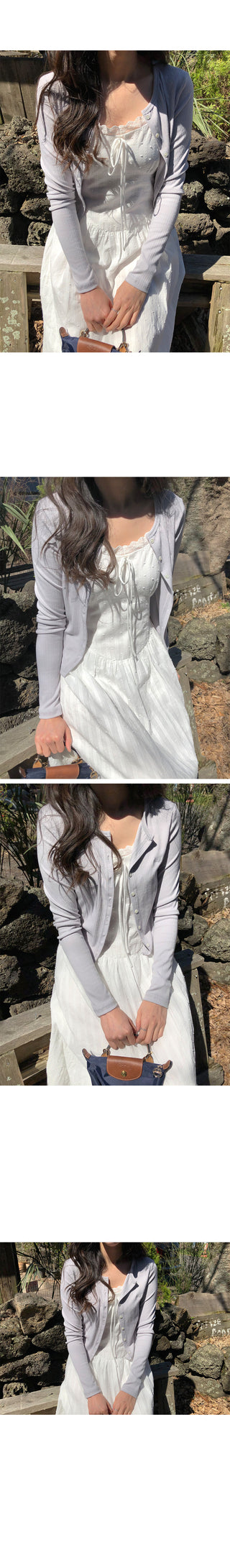 Slim-fit ribbed cardigan