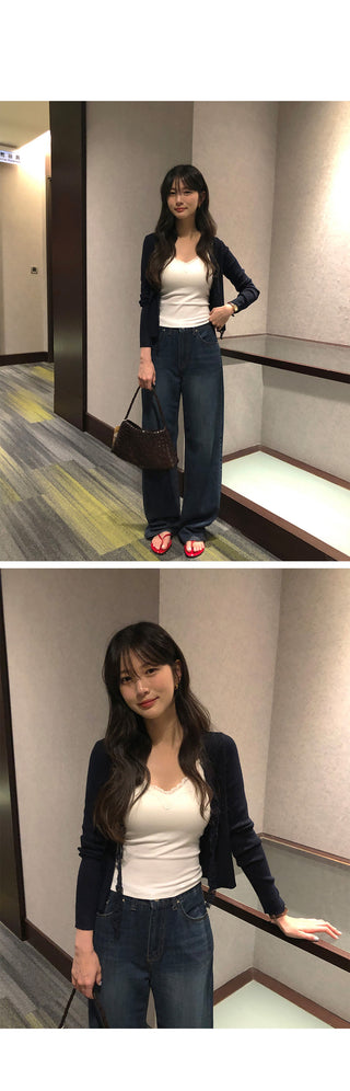 (6 colors) Lace Ribbon Cardigan