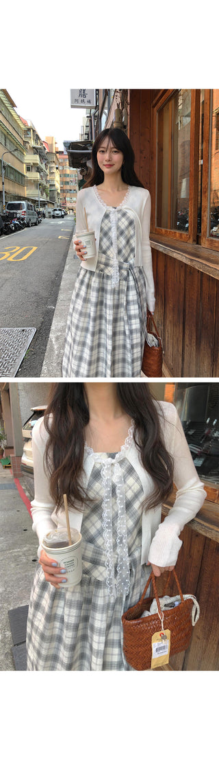 (6 colors) Lace Ribbon Cardigan