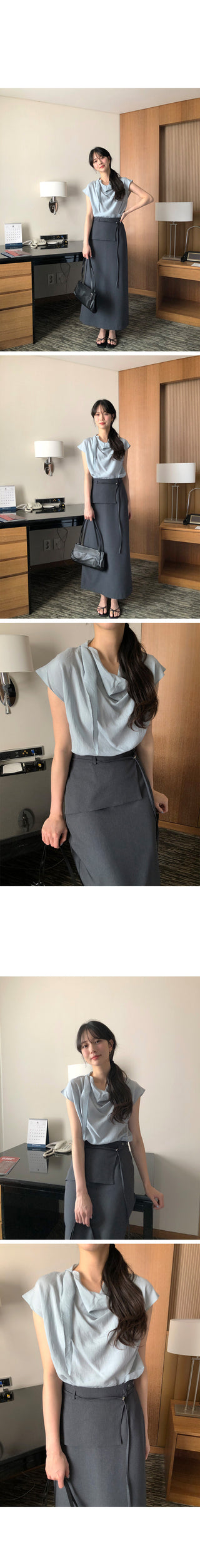 [3 colors] Drape Blouse
