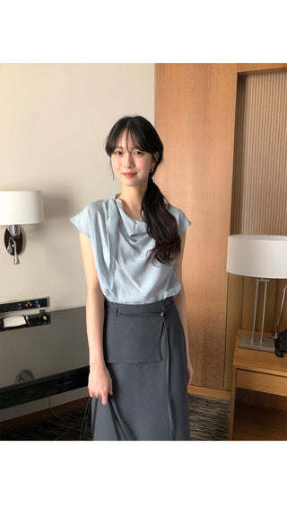 [3 colors] Drape Blouse