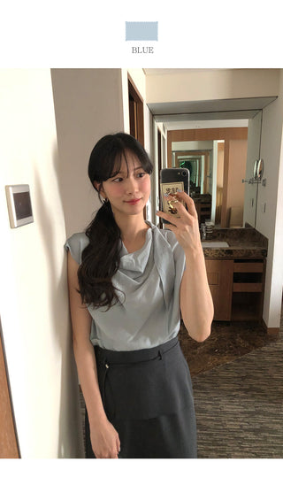 [3 colors] Drape Blouse