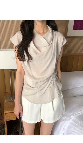 [3 colors] Drape Blouse