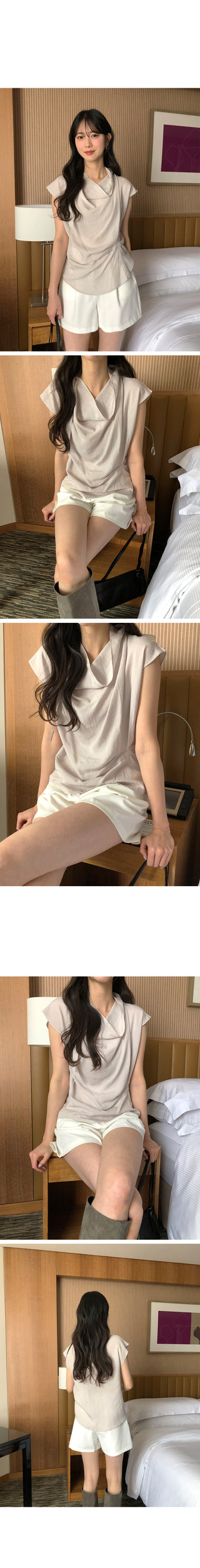 [3 colors] Drape Blouse