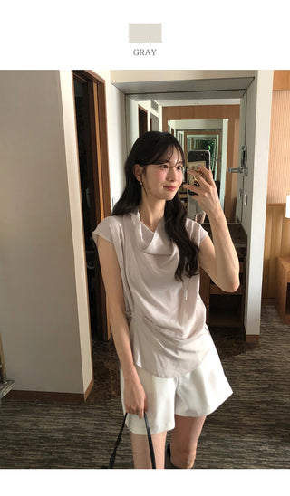 [3 colors] Drape Blouse