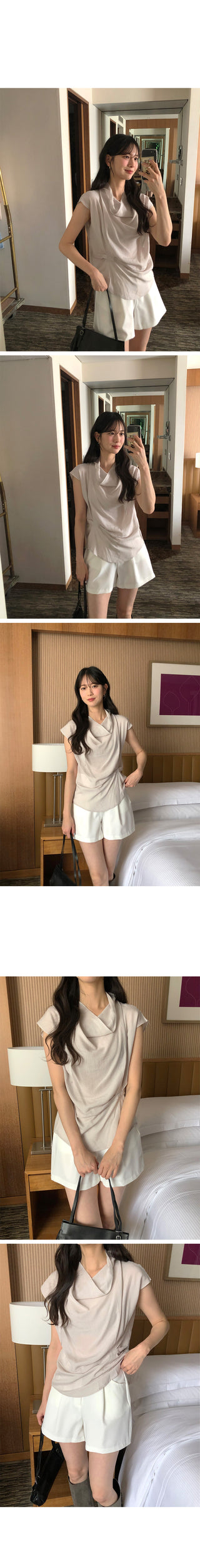 [3 colors] Drape Blouse