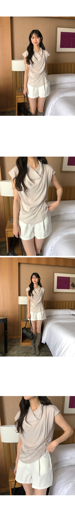 [3 colors] Drape Blouse