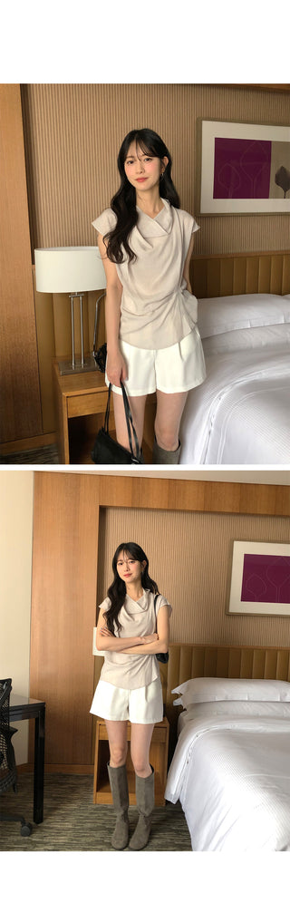 [3 colors] Drape Blouse
