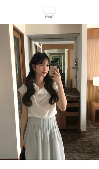 [3 colors] Drape Blouse