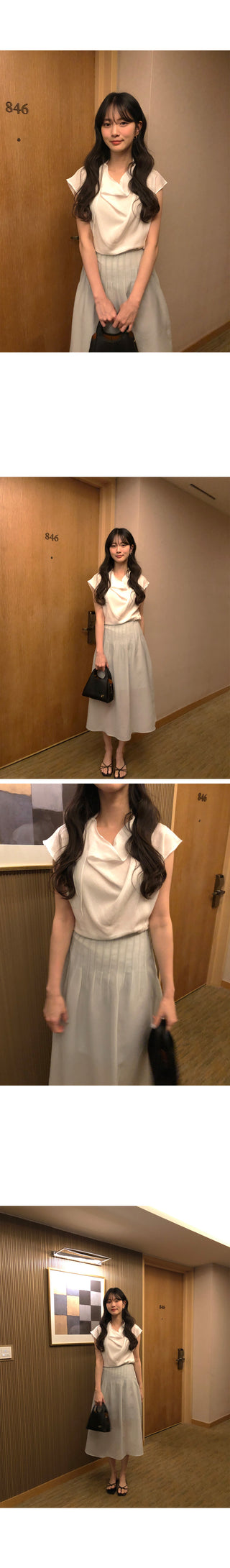 [3 colors] Drape Blouse