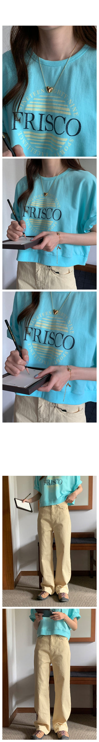 Push print short-sleeved sweatshirt in 4 colors!