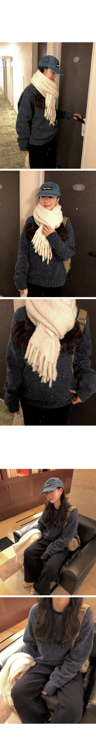 (3 colors) V-neck wool cardigan
