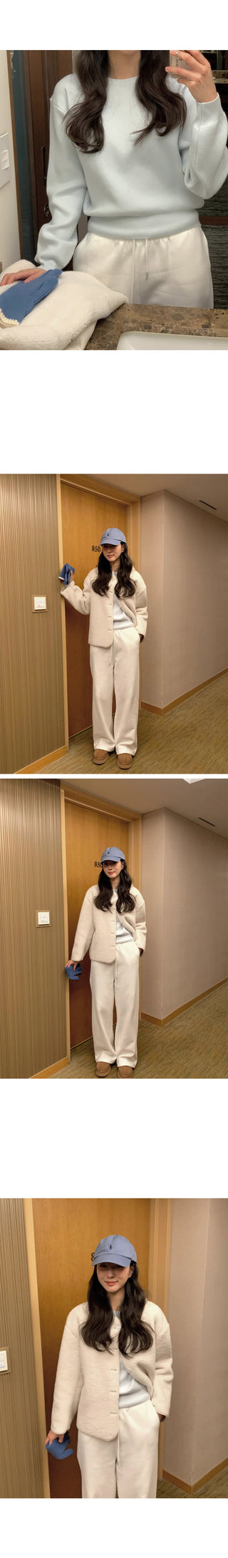 (3 colors) V-neck wool cardigan