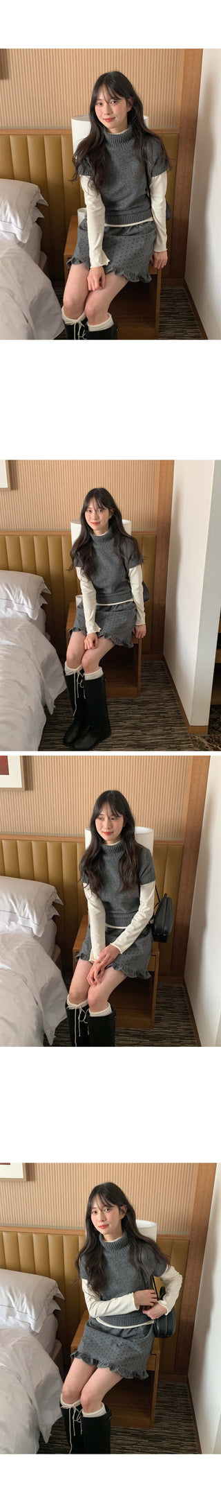 (4 colors) Sheer Turtleneck Knit