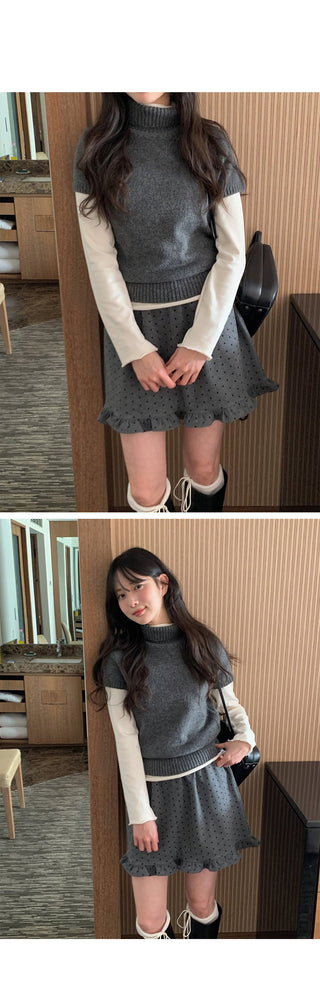 (4 colors) Sheer Turtleneck Knit