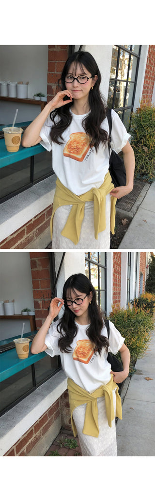 (2 colors) Flower Elastic Waist Long Skirt