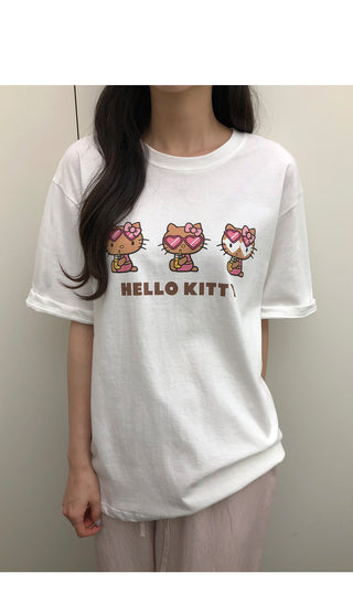 [3 colors] Oversized Print T-shirt