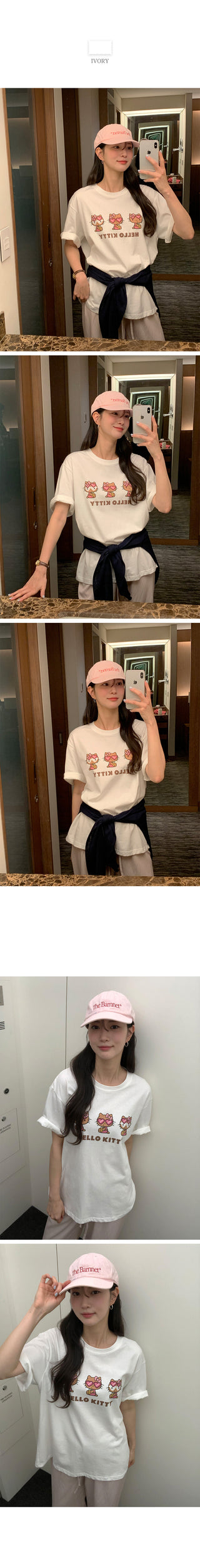 [3 colors] Oversized Print T-shirt