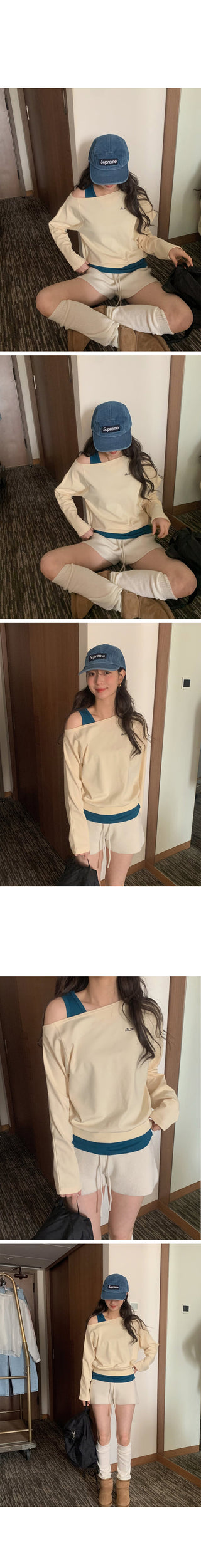 One-shoulder oversized sweatshirt