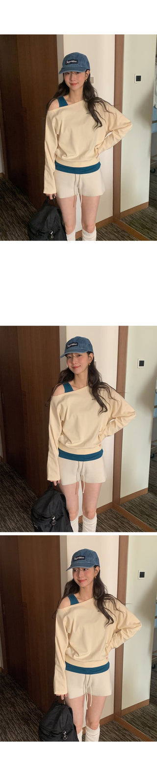 One-shoulder oversized sweatshirt