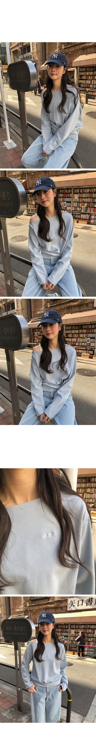 One-shoulder oversized sweatshirt